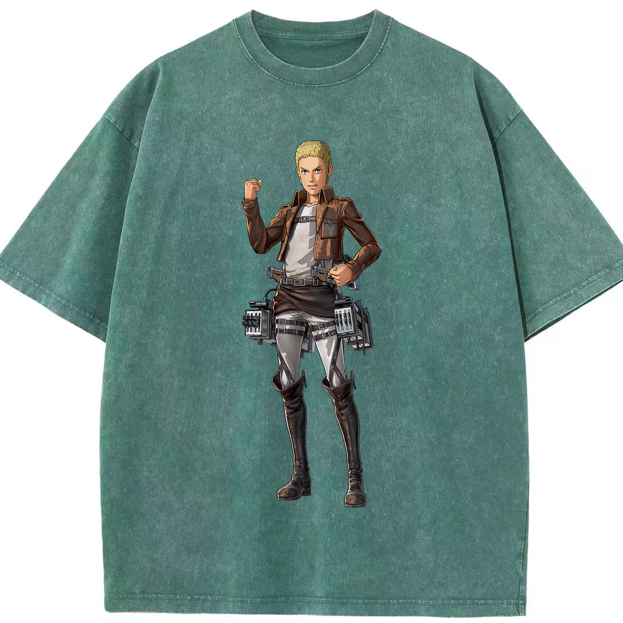 （画像用） 進撃の巨人 ライナー・ブラウン Attack on Titan Reiner Braun 綿100% ヴィンテージ風 半袖Tシャツ（フロントプリント）